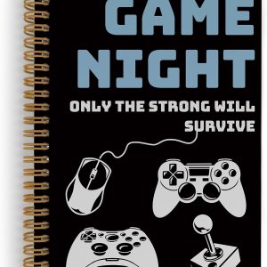 Game Night Spiral Notebook, Gamer Gifts for Video Game Lovers, Boys Journal Notebook, Gaming Gifts Notebooks for School Work, Gamer Office Supplies Gifts for Boys Kids Colleagues, 5.5X8.3 Inch