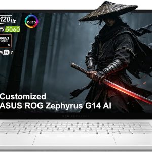 iCarp Customized Laptop Made with ASUS ROG Zephyrus G14 AI Gaming Laptop 14" 3K 120Hz OLED AMD Ryzen 9 270 16GB DDR5 512GB/1TB/2TB/4TB SSD GeForce RTX 5060 (572 AI Tops) RGB Backlit WiFi 7 Win11