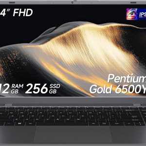 2026 Laptop, Pentium Gold 6500Y Processor(Up to 3.4GHz),12GB RAM 256GB SSD,14 Inch FHD IPS Display, 5000mAh Battery,Type-C,Portable Laptops Computer for Business Office Home