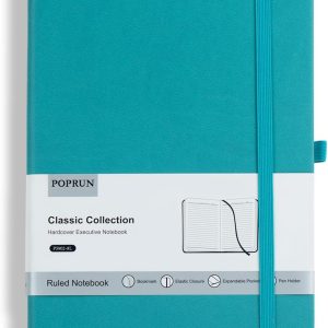 POPRUN A5 Notebook Lined, Hardcover Journal, 120ct, 5.5