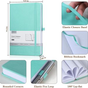 POPRUN A5 Notebook Lined, Hardcover Journal, 240 Pages, 5.5