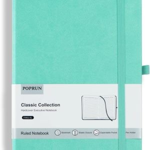 POPRUN A5 Notebook Lined, Hardcover Journal, 240 Pages, 5.5