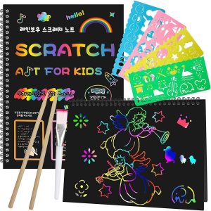 2 Pack Scratch Paper Art Set: Notebooks Arts Supplies and Crafts for Kids