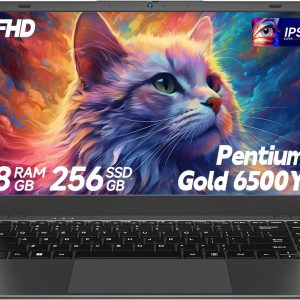 2026 Laptop Computer with Gold 6500Y (Up to 3.4GHz), Laptop 8GB RAM 256GB SSD, Supports 1TB TF Card, FHD Display, 180° Lay-Flat, USB3.2, WiFi 5, Thin & Portable Laptops for Student, Business