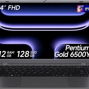 2026 Laptop, Pentium Gold 6500Y Processor(Up to 3.4GHz),12GB RAM 128GB SSD,14 Inch FHD IPS Display, 5000mAh Battery,Type-C,Portable Laptops Computer for Business Office Home