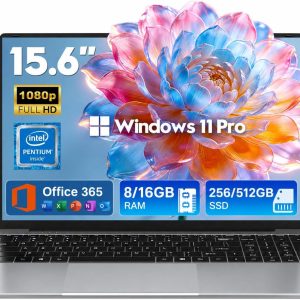 2026 Laptops Computer,15.6" Windows 11 Pro Laptop with Office 365 included,16GB RAM 512GB SSD,Intel Pentium Process,6H Battery,Mini HDMI,cam|Mic,Portable Thin Lap Top for College Student Business Work