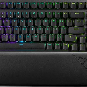 ASUS ROG Strix Scope II 96 Wireless Mechanical Gaming Keyboard – 96% Full-Size, Tri-Mode Connectivity, Hot Swappable Pre-lubed ROG NX Snow Linear Switches, PBT Keycaps, RGB, PC/Mac Support-Black