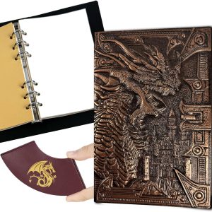 DND Journal Notebook,Unique 400 Page Book with 3D Embossed Leather