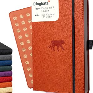 Dingbats A5 Wildlife Dotted Notebook Journal - Premium Vegan Leather Hardcover Executive Journal for Women & Men - Work, Note Taking, Writing & Travel