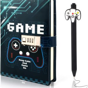Game Diary with Lock for Boys Ages 8-12, Video Game Journal for Kids Teens