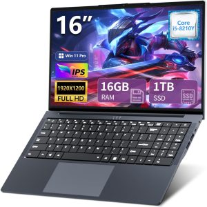 Gaming Laptop i5, 16 inch Laptop Up to 3.60 GHz, Business Notebook Computer for 16GB RAM 1TB SSD, Full HD 1920X1200 Display Backlit Keyboard 180 Angle Opening ,Business Work laptops,WIFI 5, Mini HDMI