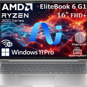 HP EliteBook 6 G1a 16 Laptop, AMD Ryzen 5 220, 16GB DDR5, 512GB SSD, AI PC