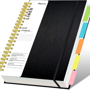 Hardcover Spiral Notebook with removable dividers 300 page,5 Subject Notebook 8