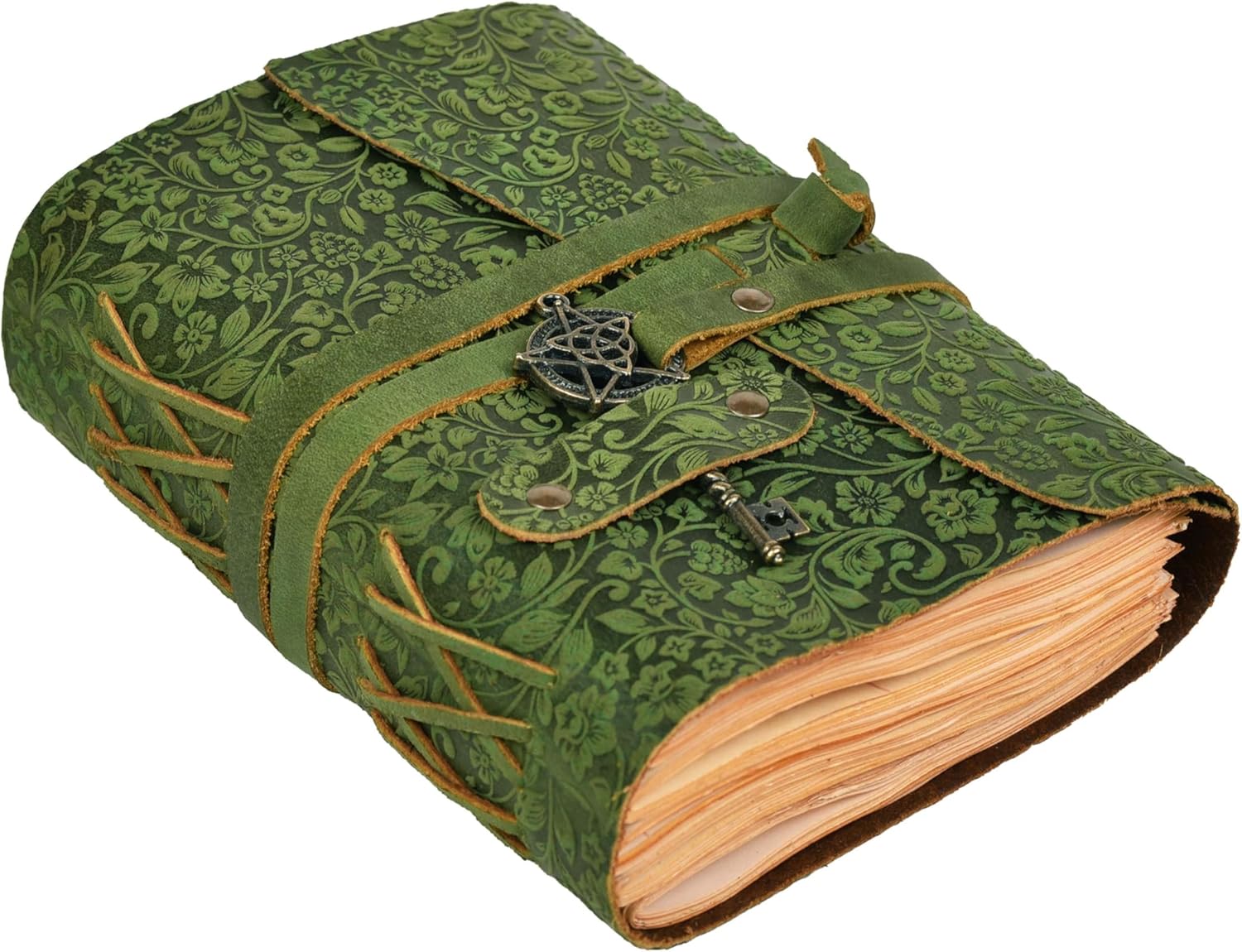 LEATHER-VILLAGE-Grimoire-Journal-Floral-Pentagram-Forest-Green-7x5.jpg