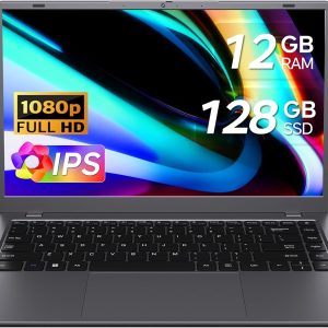 Laptop 12GB RAM 128GB SSD, 14 Inch Laptop for Student, Business, Home