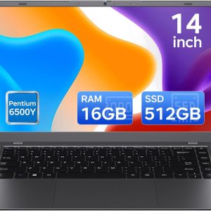 Laptop 16GB RAM 512GB SSD, Portable Lightweight Laptops with Pentium Gold 6500Y, 14 Inch FHD IPS Screen, USB 3.2, USB-C, HDMI, TF Card Slot, PC Laptop Computer Good for Business and Student