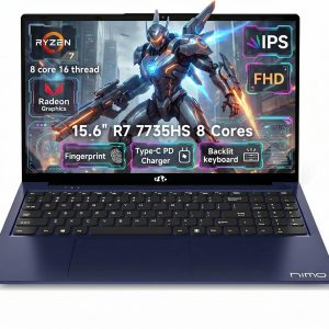 NIMO Light Gaming Laptop, AMD Ryzen 7 7735HS, 16GB DDR5, 1TB SSD, 15.6
