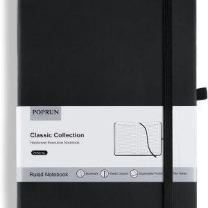 POPRUN A5 Notebook Lined, Hardcover Journal, 240 Pages, 5.5