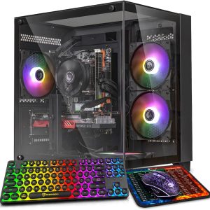 Prebuilt Gaming PC Desktop,AMD Ryzen R5 Business Office Tower Computers PC