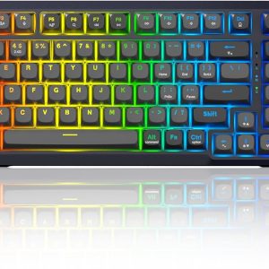 Redragon K688PRO Wireless Tri Mode Gasket Mechanical Gaming Keyboard | Hot Swappable 8000mAH Gaming Keyboard with Five-Layer Padding & Knob, BT/2.4GHz/USB-C, RGB Backlit, 98 Keys Creamy Keyboard