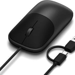 Satechi Slim LX Wired Mouse, Aluminum USB-C Design, Space Black