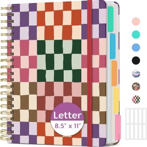 Taja Large Spiral Notebooks for Work 5 Subject with Removable Dividers